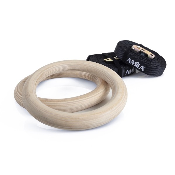 Κρίκοι γυμναστικής AMILA WOOD Gymnastics Rings (84762)