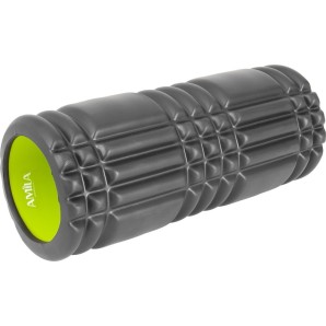 AMILA Foam Roller Plexus Φ14x33cm Μαύρο/Λάιμ (96822)