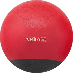 Μπάλα Γυμναστικής AMILA GYMBALL 65cm Κόκκινη με Βάρος στην Βάση (48446)