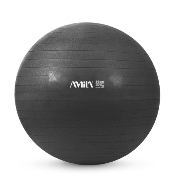 Μπάλα Γυμναστικής AMILA GYMBALL 55cm Μαύρη (95826)