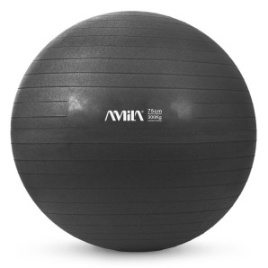 Μπάλα Γυμναστικής AMILA GYMBALL 75cm Μαύρη (95865)