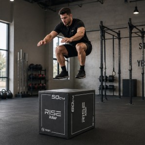 Πλειομετρικό Κουτί Plyo Box Raw Rise 40x50x60 cm - Μαύρο (95146)