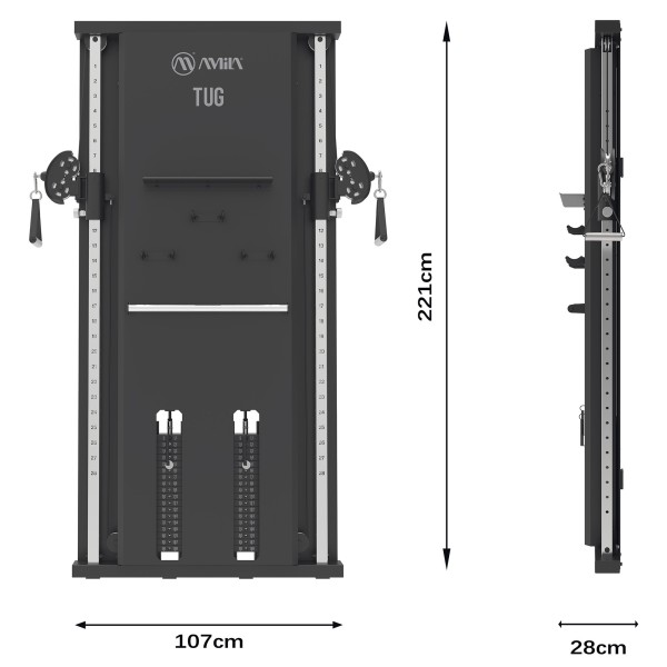 Επιτοίχια Διπλή Τροχαλία Dap Machine Tug (44746)