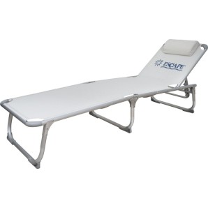 Ξαπλώστρα Τρίσπαστη Παραλίας ESCAPE Άσπρη/Γκρι (15562)