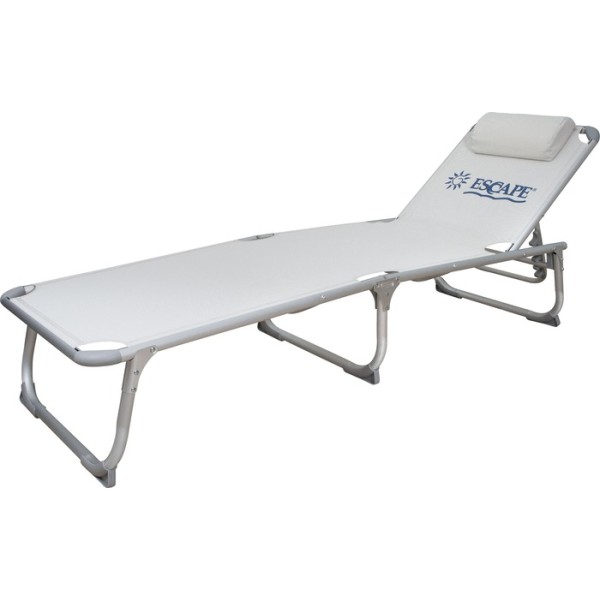 Ξαπλώστρα Τρίσπαστη Παραλίας ESCAPE Άσπρη/Γκρι (15562)
