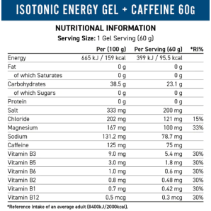 Endurance Sprint Isotonic Energy Gel+Caffeine (60gr)