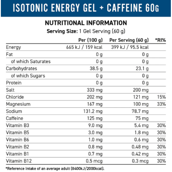 Endurance Sprint Isotonic Energy Gel+Caffeine (60gr)