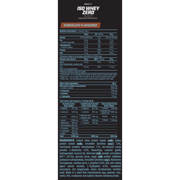 Iso Whey Zero Black BioTech (1816gr) 