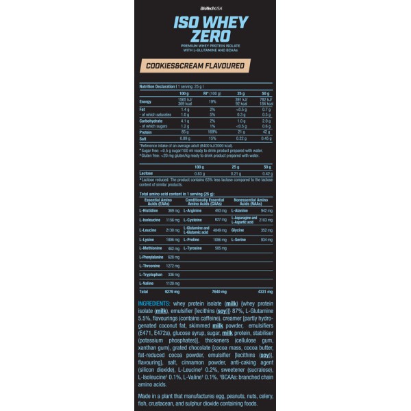 Iso Whey Zero BioTech (1816gr)