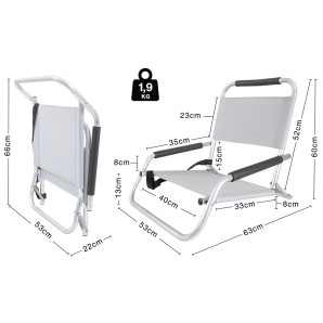 Καρεκλάκι Παραλίας Χαμηλό Deluxe Αλουμινίου (15602)