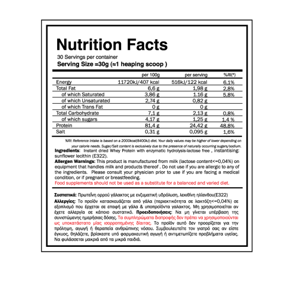 Whey Better HydroProtein 80%- Lactose Free GoldTouch (908gr)