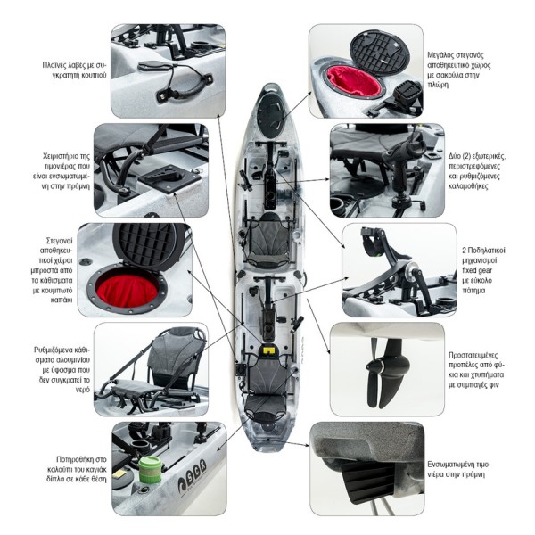 Cyclo 2 modular πολυμορφικό, ποδηλατικό καγιάκ για ψάρεμα SCK