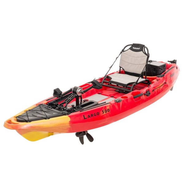SCK Largo 300 Μονοθέσιο Pedal Kayak ready με αλουμινίου κάθισμα και τιμονιέρα | Κόκκινο-Κίτρινο