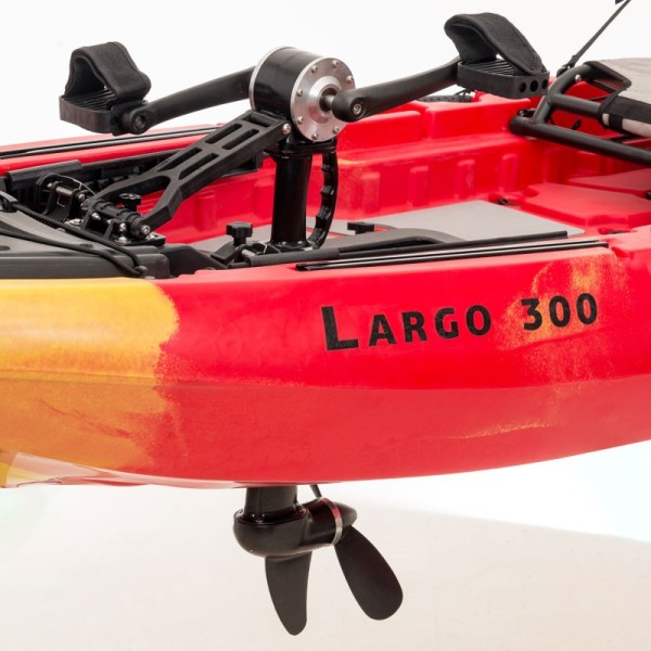 SCK Largo 300 Μονοθέσιο Pedal Kayak ready με αλουμινίου κάθισμα και τιμονιέρα | Κόκκινο-Κίτρινο