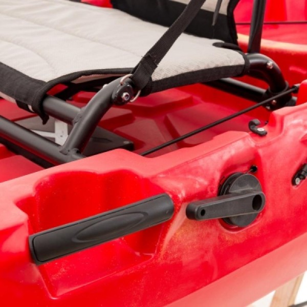 SCK Largo 300 Μονοθέσιο Pedal Kayak ready με αλουμινίου κάθισμα και τιμονιέρα | Κόκκινο-Κίτρινο