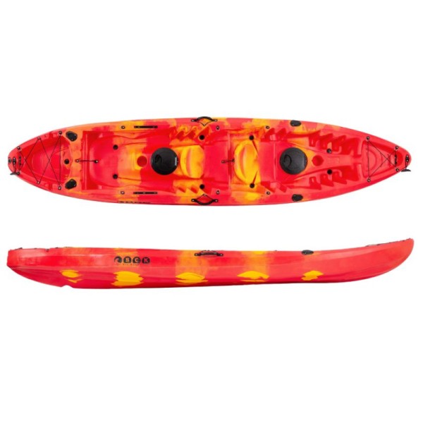 Nereus HD θαλάσσιο καγιάκ 2+1 θέσεων SCK κόκκινο- κίτρινο