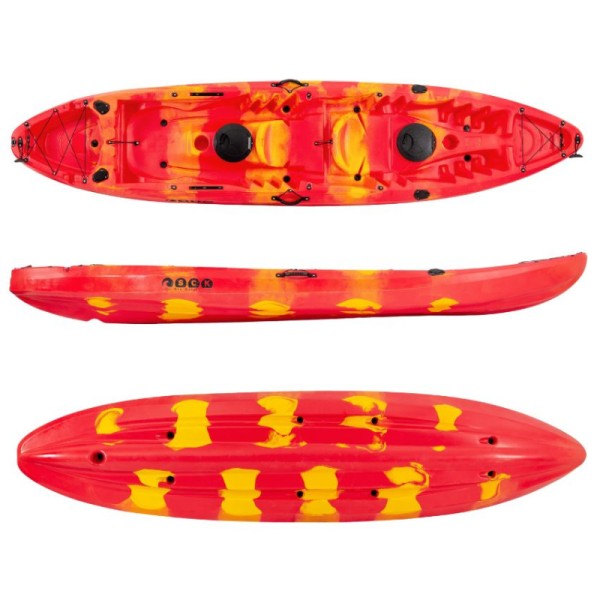 Nereus HD θαλάσσιο καγιάκ 2+1 θέσεων SCK κόκκινο- κίτρινο