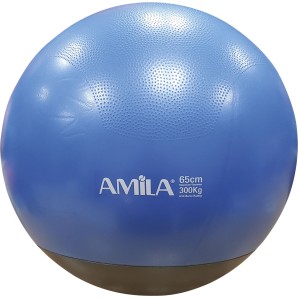 Μπάλα Γυμναστικής AMILA GYMBALL 65cm Μπλε με Βάρος στην Βάση (48445)