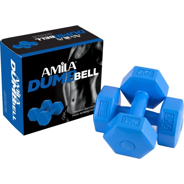 Αλτήρας Εξάγωνος Plastic Series 2,00Kg (Ζευγάρι) 44531 Amila